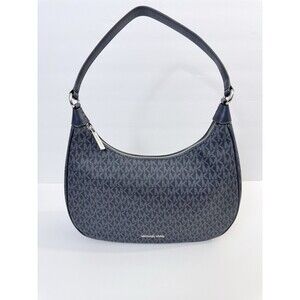 Michael Kors Shoulder Bag Womens Medium Blue Signature Hobo Purse Handbag